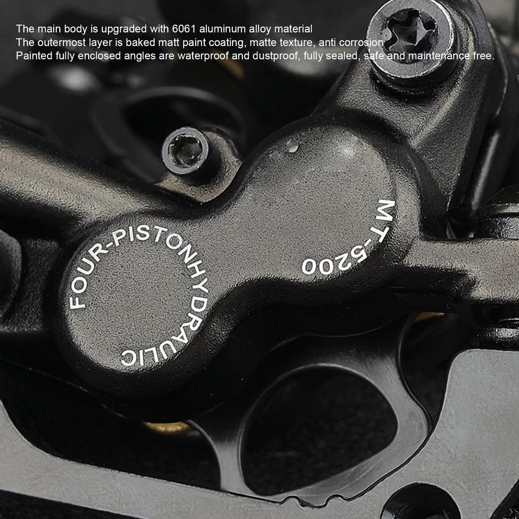 Mountain Bike Hydraulic Disc Brakes 4 Piston Caliper Front 785mm Rear 1490mm Bicycle Disc Brakes