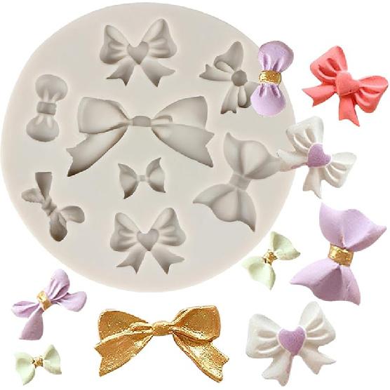 Bows Silicone Molds Bow Fondant Mold For Cake Decorating Cupcake Topper Candy Chocolate Gum Paste Polymer Clay