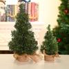 Christmas Tree Table top Decoration With Natural Burlap Base For Home Office Holiday Decoration
