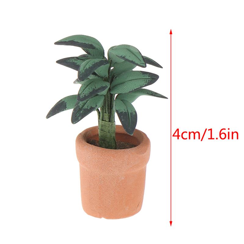 Dollhouse 1:12 Miniature Rose Tulip Hyacinths Sunflower Fruit Tree Potted Green Plant Flower Tree Plants Bonsai Model Home Decor