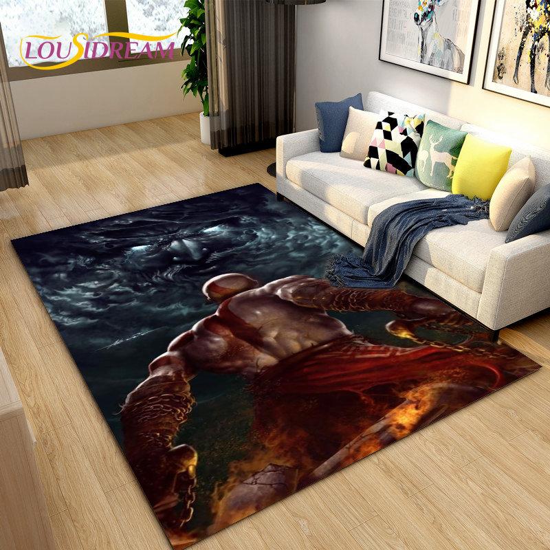Game God of War Gamers  Area Rug Large,Carpet Rug for Living Room Bedroom Sofa Doormat Decoration,Kids Play  Non-slip Floor Mat