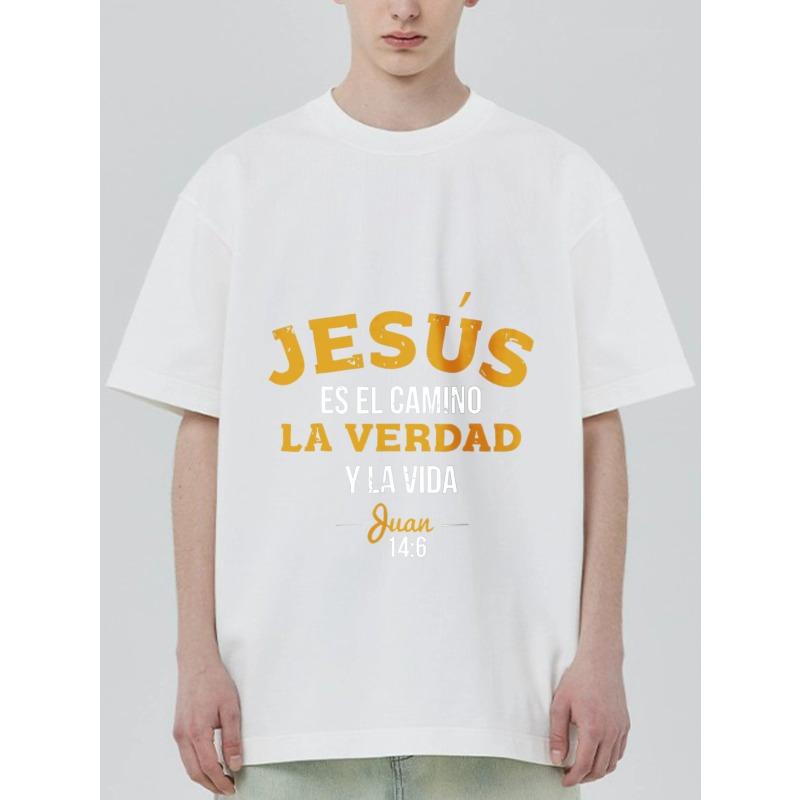 Jesus Is The Way The Truth and The Life John 146 Religious Christian Bible Verse Graphic Print Casual Wear for Men Women Daily Wear Church Outfit