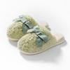 Women's Cozy Bowknot Cotton Slippers - Cute Couple Design, Soft Plush Sole for Autumn/Winter