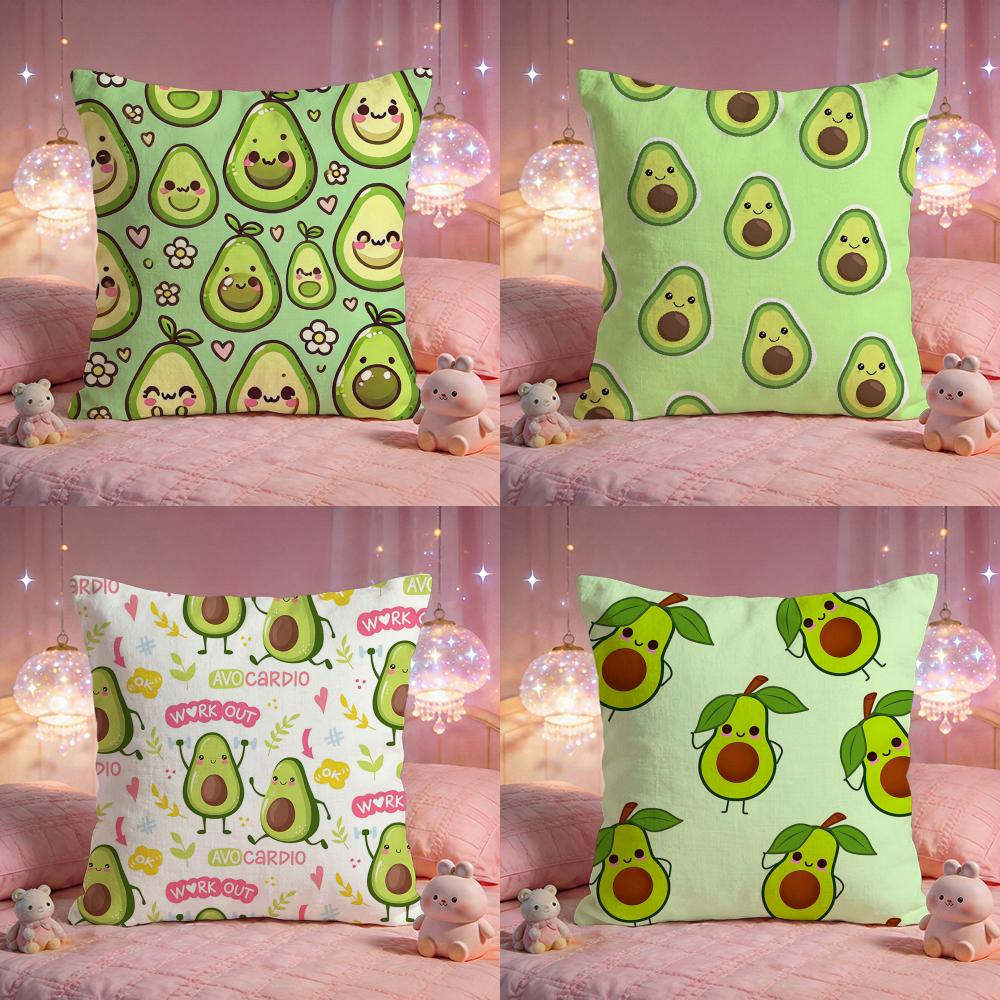 Fresh Avocado Fun Cushion Cover Premium Comfort Reversible Pillow Cove Two in One Design for Any Room Car Interior