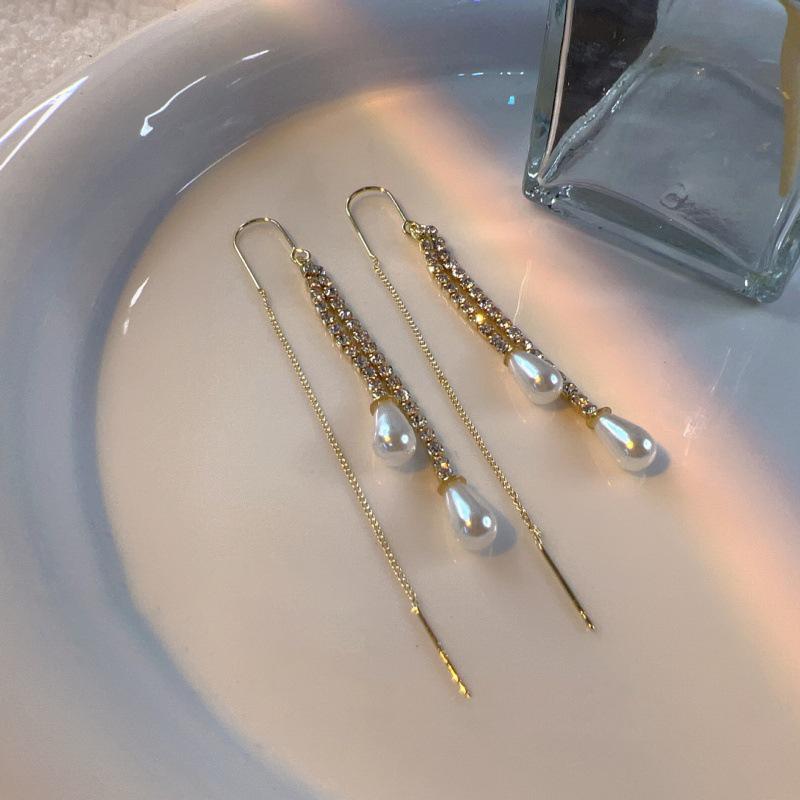S925 Silver Pearl Tassel Earrings - 2023 Trendy Elegant Celebrity Style