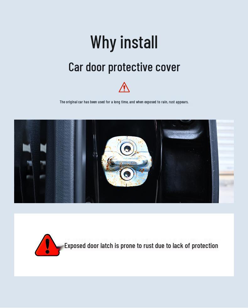 Deep Blue S7 SL03 Car Door Lock Shockproof Rustproof Protective Sleeve & Decorative Sticker