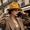 Verkleidungs Fedora Hut Kurzer Schirm Wolliger Jazzhut Retro Party Filzhut für Damen Herren