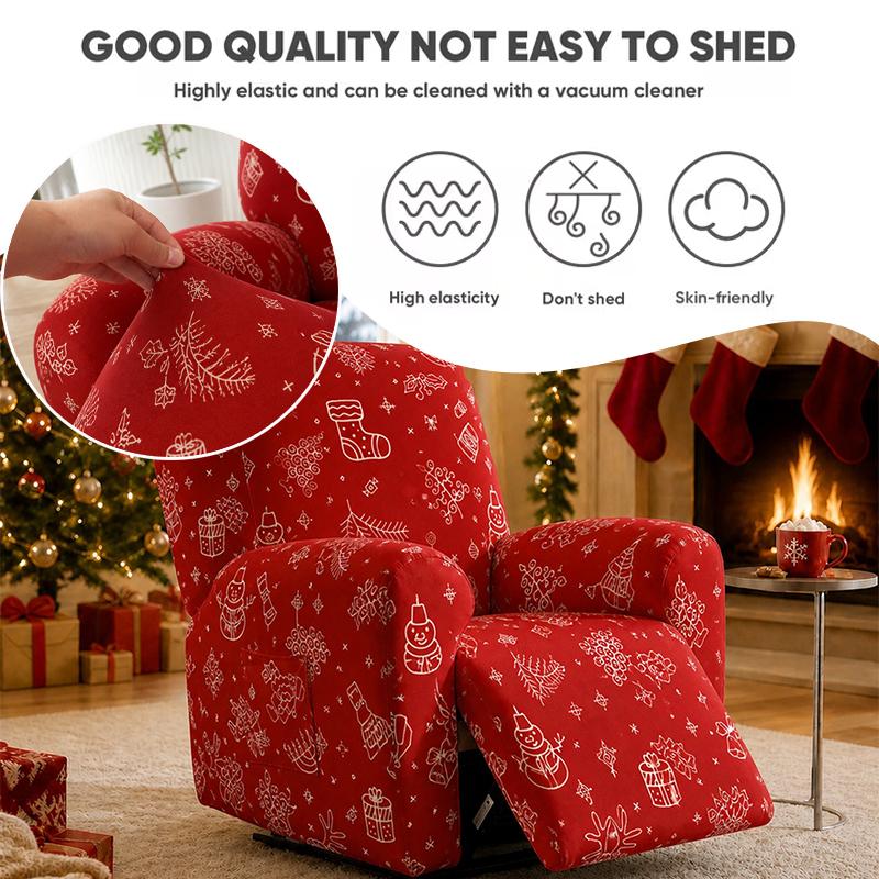 New Christmas Sofa Slipcovers Stretch Recliner Cover,Stretchable Elastic Armchair Slipcover, Suitable for Living Room Sofa Cover
