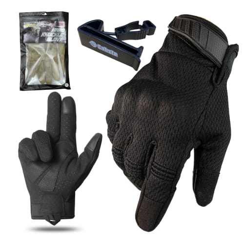 

Sabsta Hard Knuckle Gloves for Airsoft, Motorcycles, and Tactical Use, Touchscreen Compatible, Knuckle Guard (XL, Black)