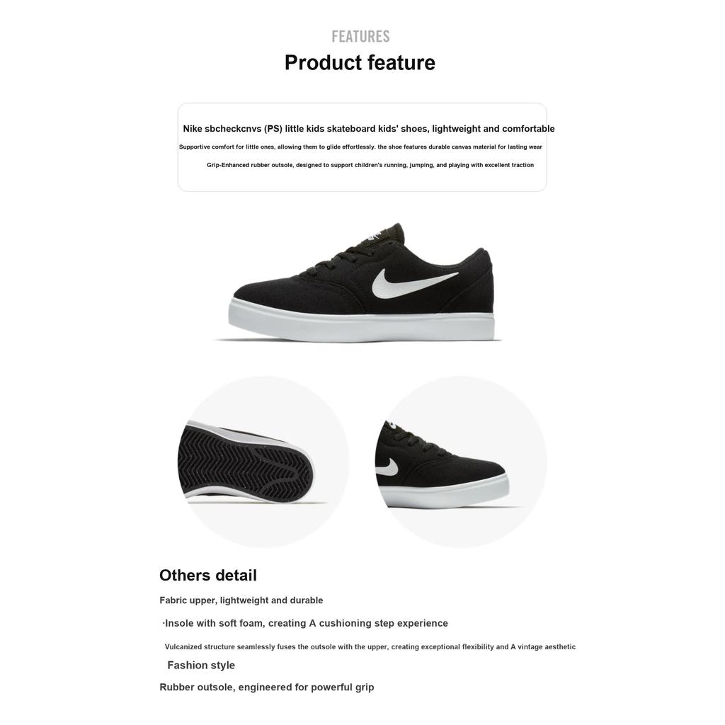 Nike Controlla Tela SB PS Nero Scarpe da Ginnastica per Bambini Bianco 905371-003