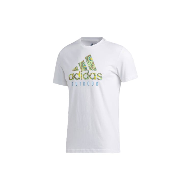 Adidas T Shirts Men's White Crew Neck Moderate Straight Fit FM7528