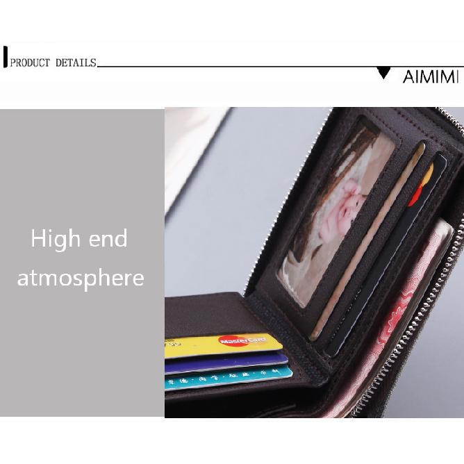 Lässige kurze Brieftasche für Herren aus Canvas, solide kurze Brieftaschen für Männer, Reißverschluss, Vintage-Geldbörse für Männer, Münzfach, multifunktionale Karten-Brieftasche
