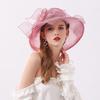 Summer Mesh Sun Hat Organza Flower Pot Hat Big Brim Foldable Beach Sun Hat Children
