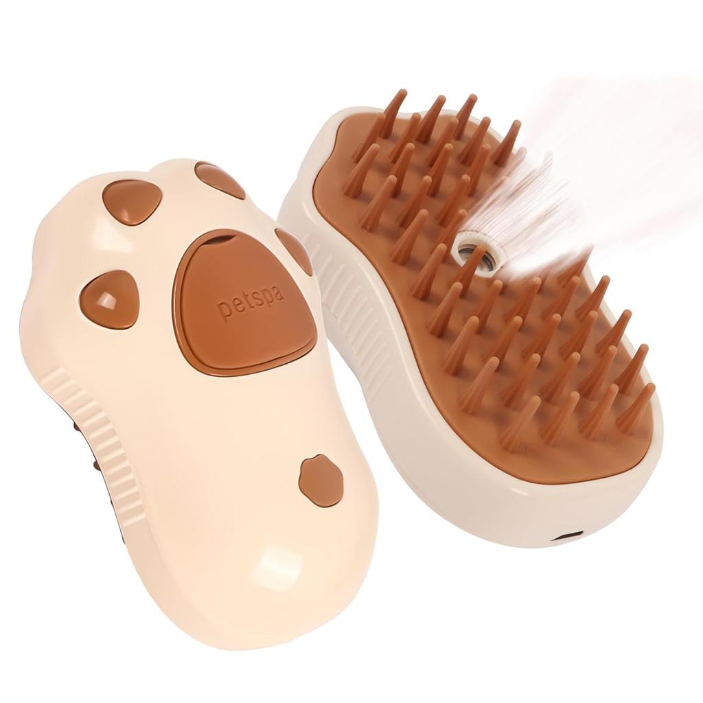 Steamy Cat Brush Electric Spray Cat Hair Brush 3 In1 Dog Steamer Brush for Massage Pet Grooming Removing Tangled and Loose Hair