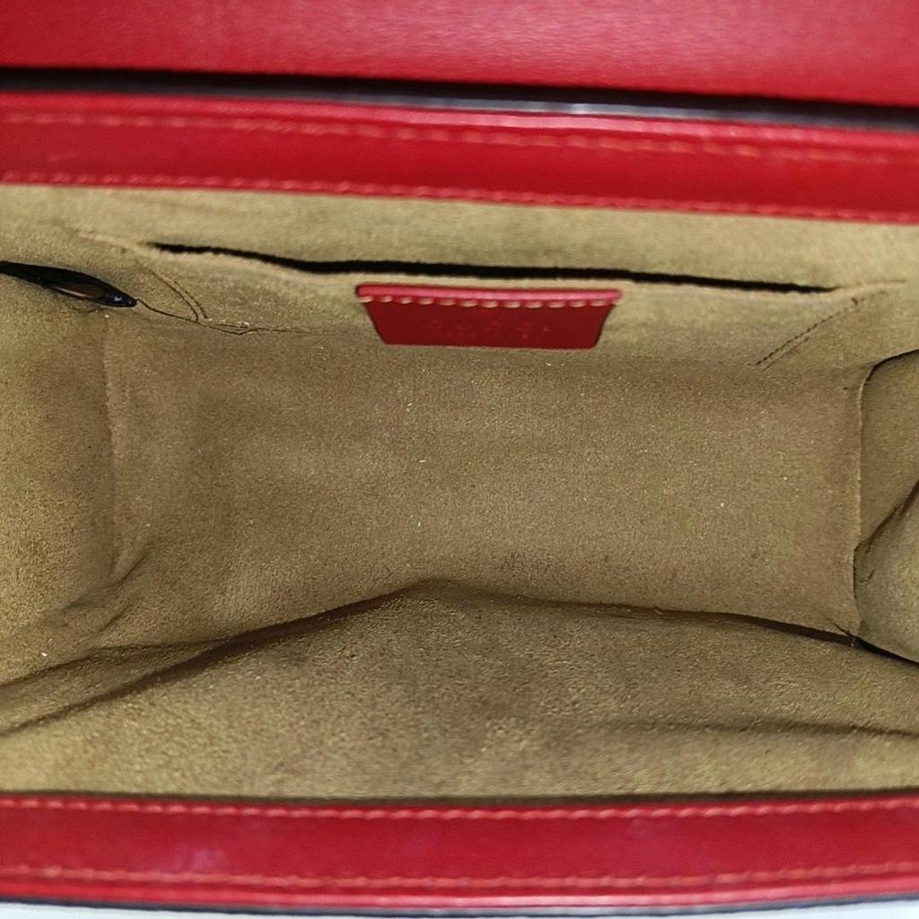 [Pre-Owned] Padlock Metal Lock Logo Chain Canvas Leather Bag - Very Good #1UUW7AP
