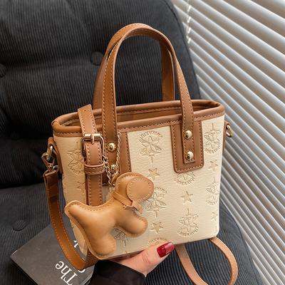 Bolsa balde portátil de moda em alto relevo de alta qualidade, versão coreana, casual versátil para o dia a dia, temperamento, bolsa mensageiro para mulher