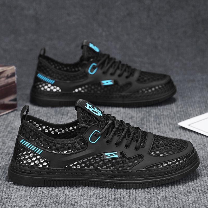 Summer hollow board shoes men's big net casual men's shoes breathable mesh shoes men's student tide shoes 2024 new models