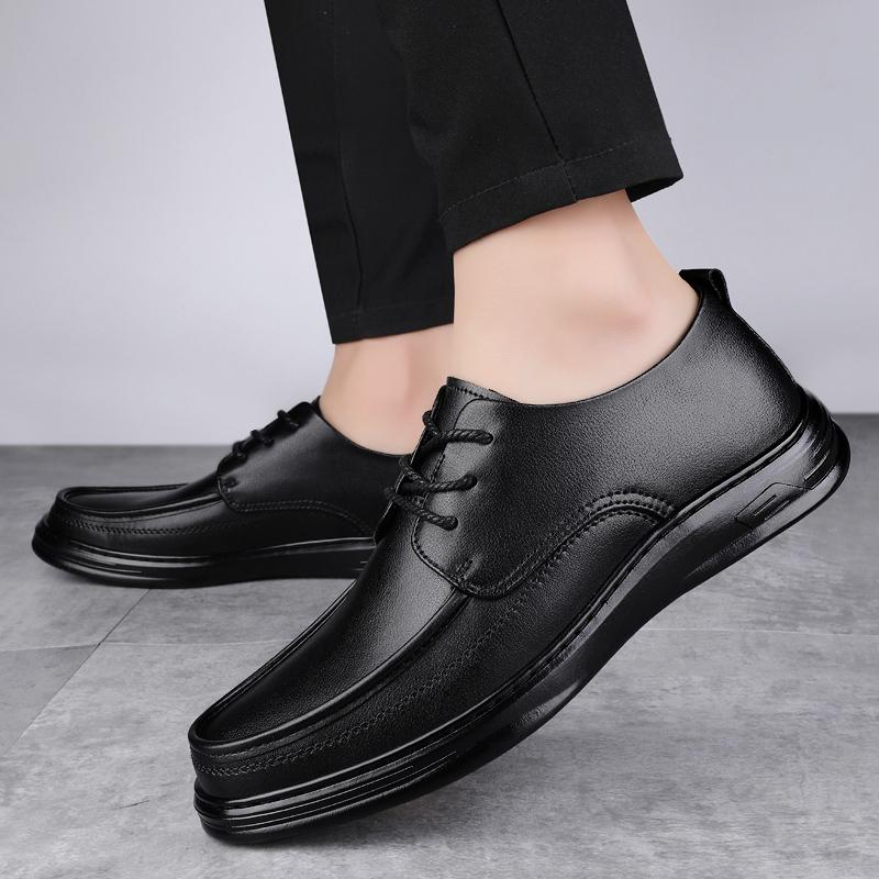 Äkta Läder Herr Business Skor Formella Bröllopskläder Oxford Skor för Män Mode Kontor Promenadsko Manlig Gentleman Skodon