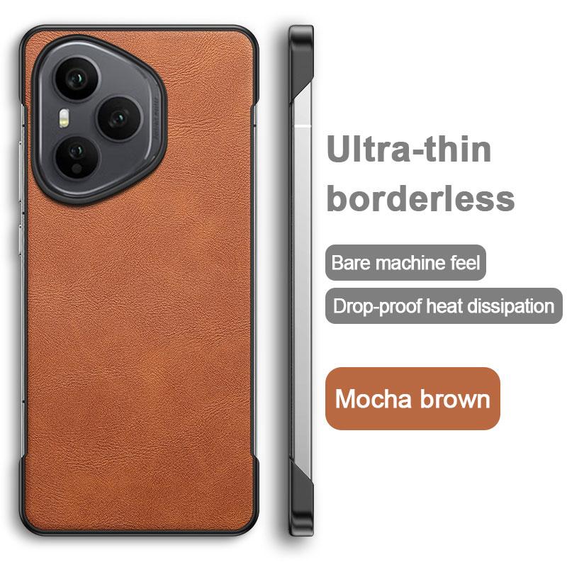 New Luxury Solid Color Leather Not Border Shockproof Phone Case For Honor 400 Pro 300 Ulttra 200 100 90 60 Pro Bumper Back Cover