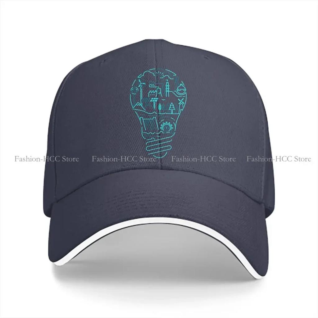 Dad Hats Green Energy Light Bulb Protection EleUnisexts Hat Sun Visor Baseball Caps EnvironUnisextal Protection and Technology