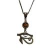 Ancient Egyptian Horus Eye Natural Tiger Eye Stone Pendant Necklace for Women Halloween Party Pagan Witchcraft Gothic Jewelry