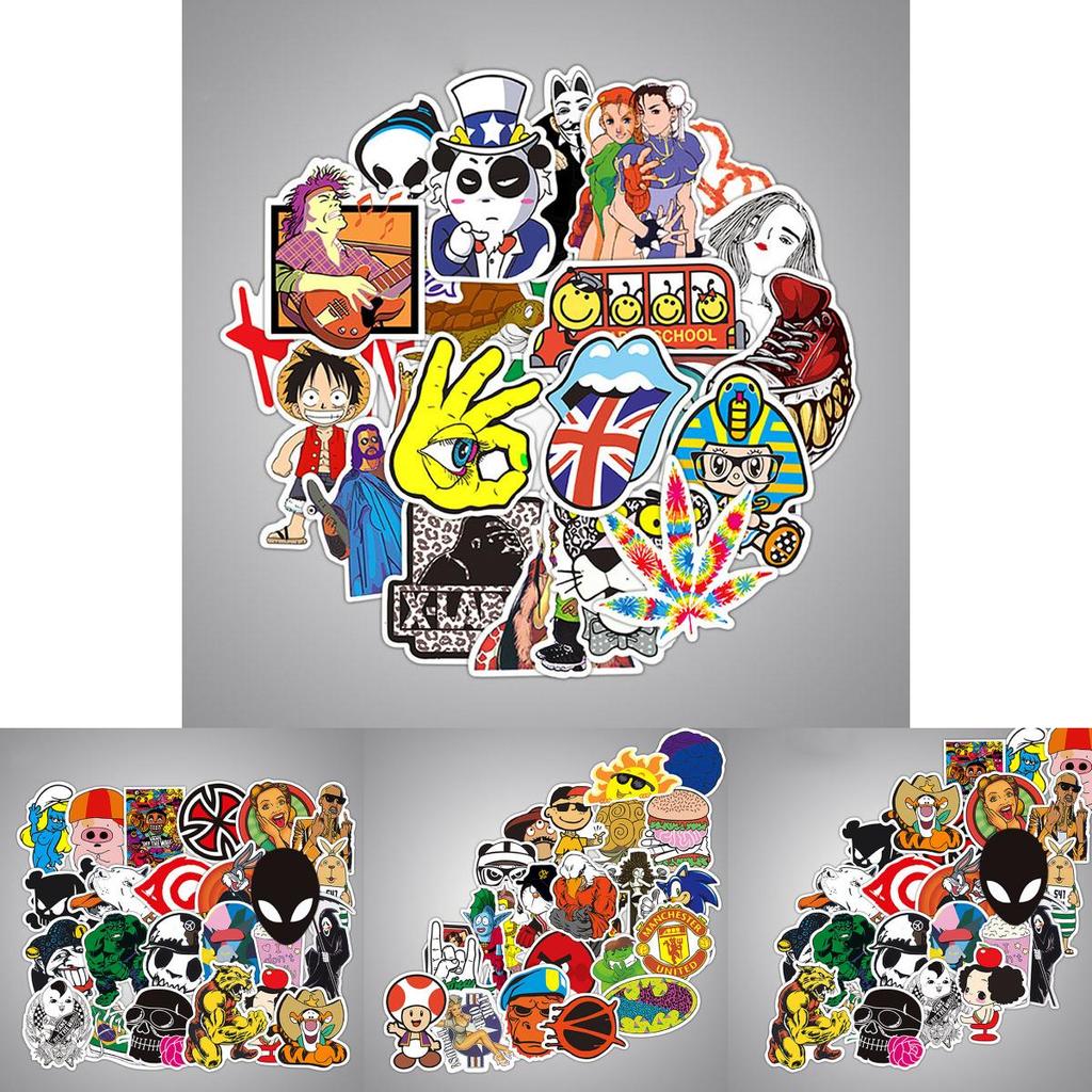 Vibrant 100 Pcs Skateboard Stickers With Waterproof Graffiti For Laptops And Luggage