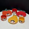 Creative And Cute Hand-Painted Apple Pear Tomato Ceramic Cup And Saucer Cartoon Personalized Underglaze Fruit Coffee Cup And Saucer Set