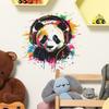 Vibrant Artistic Panda Wall Sticker Self-Adhesive Removable for Bedroom Living Room Hallway Closet Dorm Home Decor Art