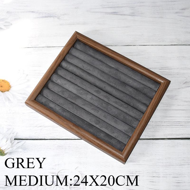 Solid Wood Ring Storage Tray Walnut Wood Counter Ring and Earring Display Tray Shop Home Bracelet Earring Display Pallet