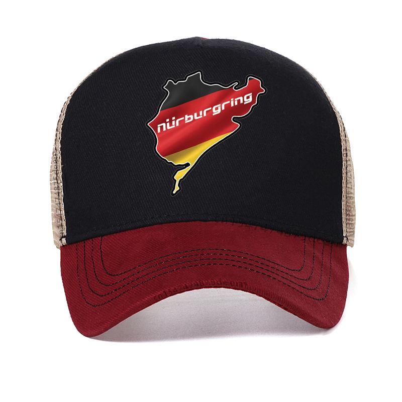 

Car Styling Racing Road Racing Nurburgring hat Casual Cotton Summer Mesh Breathable Trucker hats men racing Baseball Cap Adjustable
