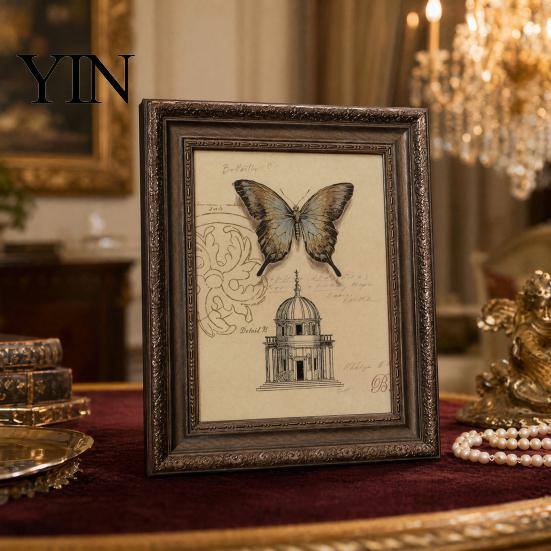 Vintage Style Picture Frame 5/6/7/8/10-inch A4 Photo with Acrylic Front, Display Holder Decorative for Tabletop, Family Decoration Home Office