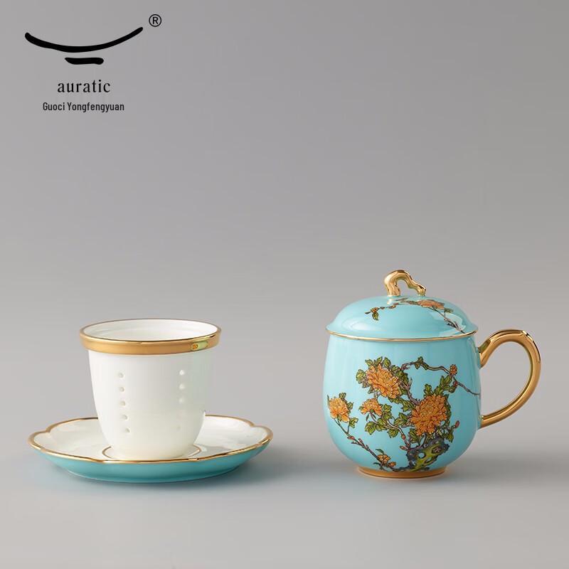 Yongfengyuan West Lake Blue Porcelain Office Tea Set
