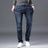 Four Seasons Men's Slim Fit Embroidered Denim Jeans - High-End Business Casual