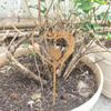 Antique Finish Heart Garden Decorative Ground Stake Metal Yard Stakes Rust Resistant for Outdoor Indoor Decoration