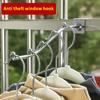 5 Pcs Supermarket Clothing Store Iron Card Square Tube Hook Dormitory Home Balcony Wavy-Shape Clothes Hook Beaded Shelf Hook
