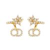 Messing Kristall Zirkonia Ohrringe Damenohrringe Gold E1099CDLCY-D301