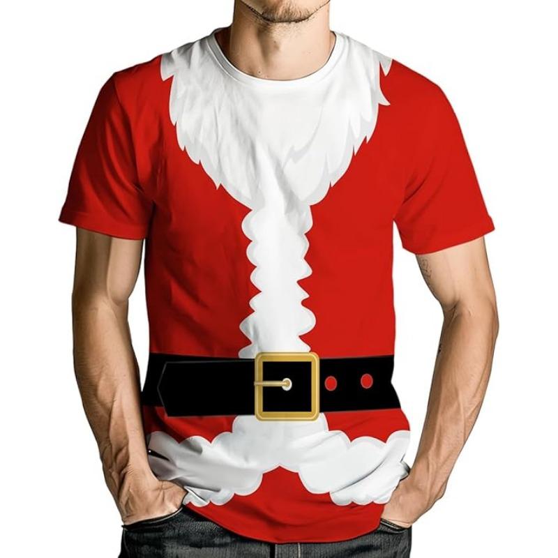 Santa Claus Fun Clothing T-shirt Pattern Men's T-shirt Summer Comfortable Loose Design Outdoor
