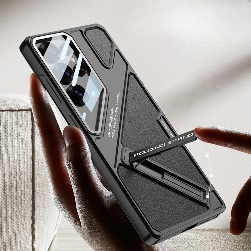 New Model Is Suitable for Samsung S25ultra Vision Mobile Phone Leather Magnetic Bracket Lens Protection Case Business