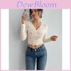Lace V Neck Long Sleeve T Shirt For Women With Stretch Fit And Street Style