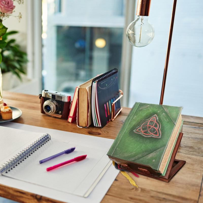 Kniha stínů Kouzelná kniha Kniha stínů Retro zelený obal Starověké příběhy Svázaný deník 350 stran Vintage Kouzelné dárky pro děti