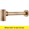 All-Copper Wall-Mounted Sink & Washbasin Drain Pipe, Odor-Proof Drainer Accessory