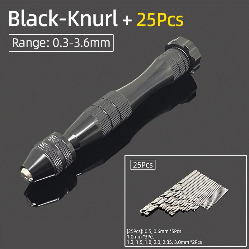 Mini Micro aluminiowa wiertarka ręczna 0.3-3.6mm z uchwytem bezkluczowym wiertła kręte HSS do biżuterii rzemieślniczej ręczne wiercenie narzędzia obrotowe