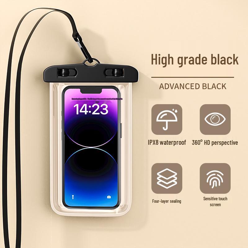 Водонепроникний чохол для телефону з сенсорним екраном для підводної фотографії зі шнурком - Герметичний прозорий чохол для плавання та рафтингу
