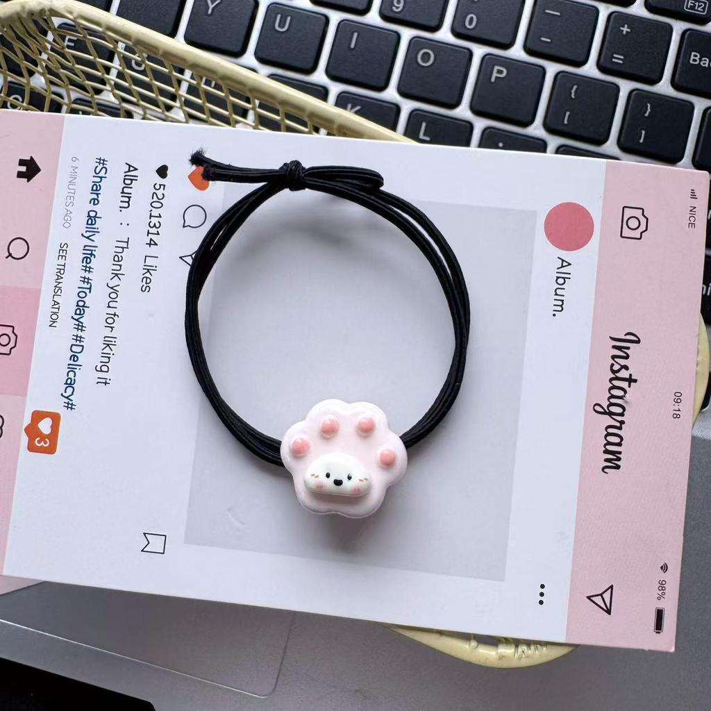 Westie Sweet Cartoon Fluffy Hair Tie - Girlish Rubber Band Headwear Accessory