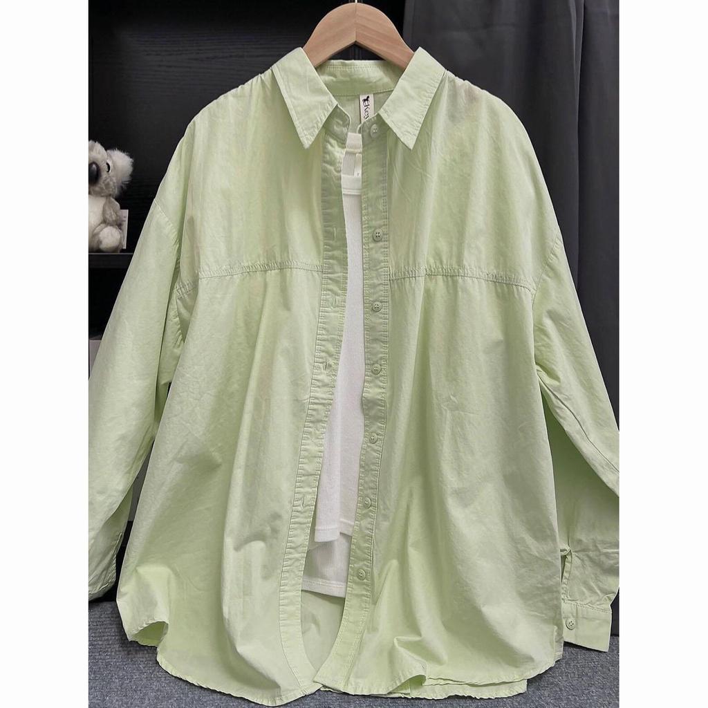 Large Size Women's Summer Shirt Women's Slim Versatile Layered Bottoming Shirt Long-sleeved Top