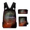 Cartoon Jugendlich Dragon Age Dreadwolf 3D-Druck 3 Stück/Set Studenten Reisegepäck Laptop Tagesrucksack Rucksack Umhängetasche Federmäppchen