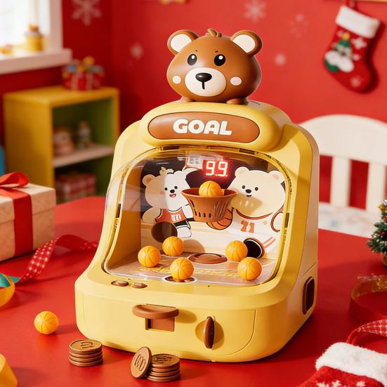 Jogo de Basquete de Arremesso de Animal de Desenho Animado com Exibição de Pontuação Mini Máquina de Arcade de Arremesso de Basquete de Mesa Dinossauro Urso Cesto de Basquete Brinquedo