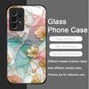 Luxury Flower Marble Texture Tempered Glass Phone Case for Huawei Honor 200 100 90 Mate 50 40 Pro Nova 12 11 SE P30 P40 5G Cover