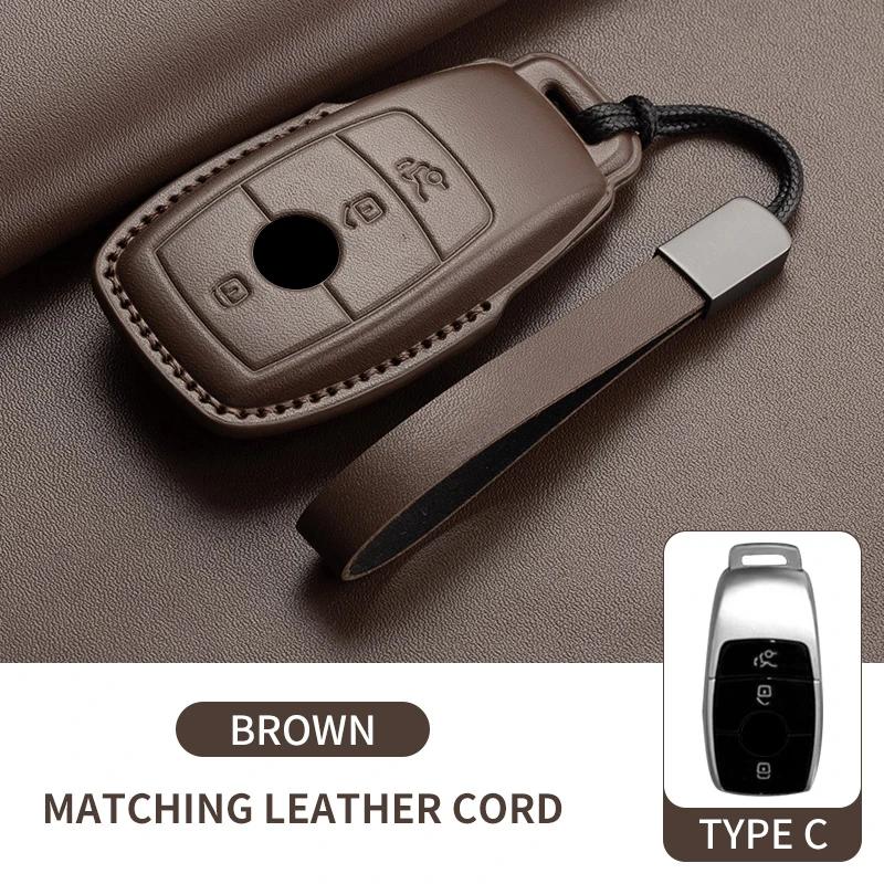 Car Key Fob Shell For Mercedes Benz A C E S G Class CLE CLA GLC W177 W205 W213 W222 X167 AMG Leather Car Remote Key Case Cover