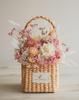 Flower Bag Square Basket Bag Ferique Pink Dried Preserved Flowers Gift for Wedding Wedding Grand Respect for the Aged Retirement Farewell Gift No.3 /